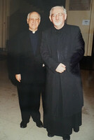 1995-02-05 4th annivesary of death of P. Arrupe. Gregorian University. PHK with Fr Pittau  SJ
