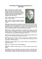 Chronology of Fr. Pedro Arrupe's life